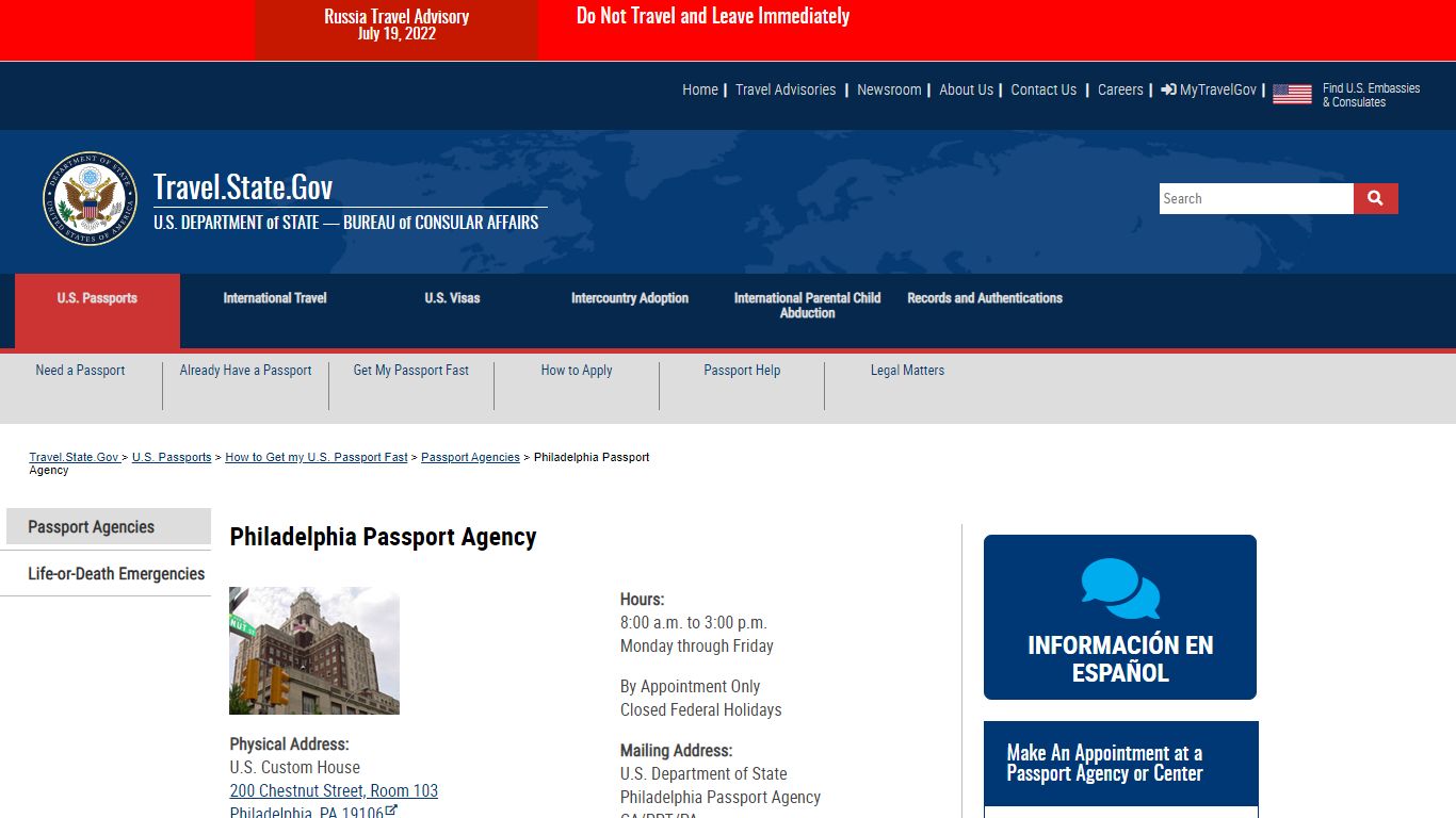 Philadelphia Passport Agency - United States Department of State