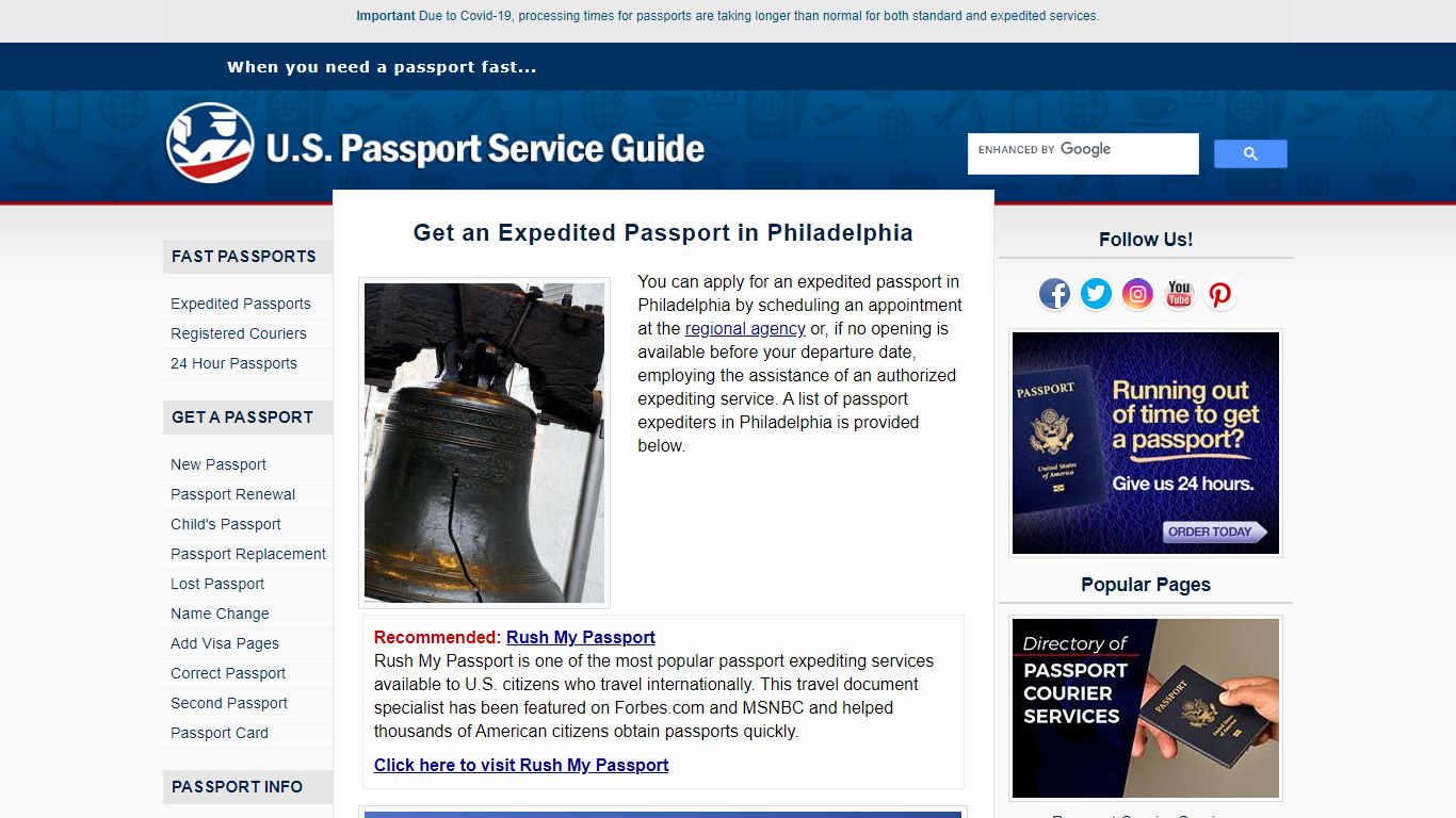 Get Expedited Passport in Philadelphia - U.S. Passport Service Guide