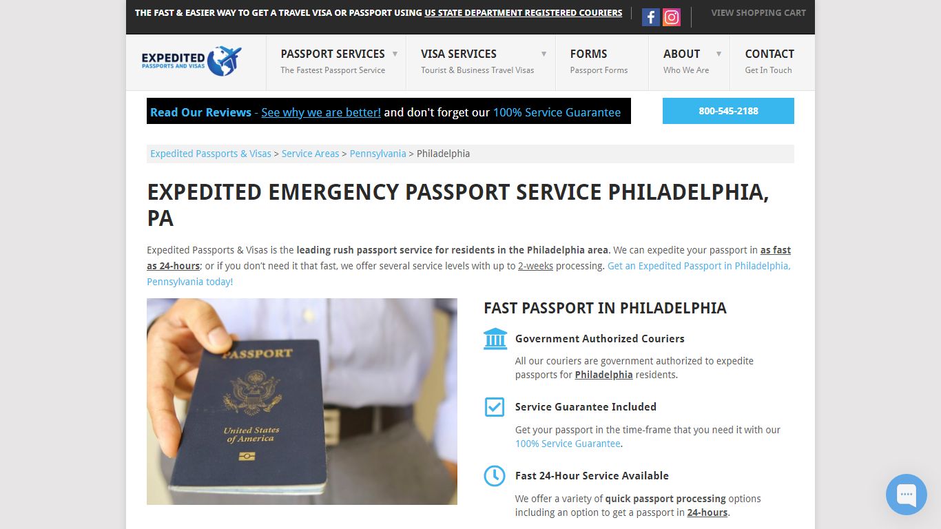 Expedited Emergency Passport Service Philadelphia, PA